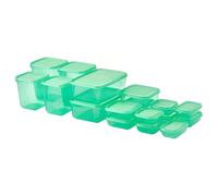 17-Piece Food Storage Container Set with Lids - Green Polypropylene Plastic - BPA-Free, Airtight, Stackable Meal Prep Containers for Kitchen, Pantry, Refrigerator, Freezer & Lunch Boxes