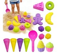 17-Piece Ice Cream Sand Toy Set - Colorful Beach Molds & Scoops | Durable ABS Building Kit For Sandcastle & Pretend Play | Outdoor Summer Vacation Sandbox , Girls, And