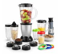17 Piece Multi Function Kitchen Blender and Food Processor Set - High Speed Countertop Blender for Smoothies, Shakes, Juicing and Grinding - Personal Travel Cups with Multiple Attachments
