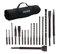 17 Piece SDS Plus Drill Bit Set Bullet Cold Flat Chisel Set Tool Roll Fit Makita