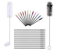 17 Pieces 4 Size Hummingbird Feeder Cleaning Brush Mini Nylon Tube Brush Set Double Headed Hummingbird Brush Cleaner 2 in 1 Hummingbird Brush Kit for Bottles, Tubes, Jars, Bird Feeder (White)