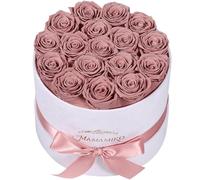 17 Preserved Roses in Suede Box, Real Dusty Pink Rose, Gifts for Women Her | Flowers for Delivery, Eternal Roses, Gift Box & Card, Birthday Gifts for Mum Her, Anniversary Present for Wife Girlfriend