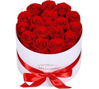 17 Preserved Roses in Suede Box, Real Red Rose, Gifts for Women Her | Forever Eternal Roses, Fresh Flowers, Gift Box&Card, Birthday Gifts for Mum Her,Anniversary present for Wife Girlfriend