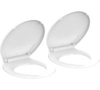 17" Round Toilet Seat, with Toddler Seat, Toilet Lid Slow Close Quiet, Easy Install and Clean, PP Material Safe and No Loosen, Perfect for Both Adults and Children