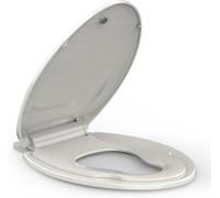 17" Round Toilet Seat, with Toddler Seat, Toilet Lid Slow Close Quiet, Easy Install and Clean, PP Material Safe and No Loosen, Perfect for Both Adults and Children