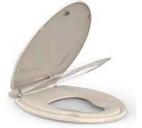 17" Round Toilet Seat, with Toddler Seat, Toilet Lid Slow Close Quiet, Easy Install and Clean, PP Material Safe and No Loosen, Perfect for Both Adults and Children