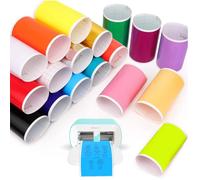 17 Sheets Smart Vinyl Permanent for Cricut Joy 12" x 5.5" Self Adhesive Vinyl Sheets with 3 Transfer Film Vinyl Plotter Film Bundle for Signs Stickers Creative Crafts and Decoration Works without Mat