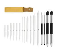 17 Sketch Drawing Tools:6 Double-Ended Blending Stumps Blending Stumps for Drawings, 6 Tortillions Pencil Blender for Artists Drawing Pencils, 4 Blending Sponges Drawings Pens, 1 Sandpaper Sharpener