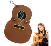 17 Slot Guitar Pick Pouch - Portable Keychain Pick Holder, Guitar Shaped Plectrum Organizer For Bass & Electric Players, Musical Instrument Accessory Gift Case