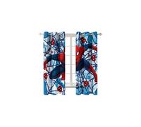 (#17 Spiderman Curtains, 168(W)*186cm(H)*2pcs) Kids Boys Spiderman Thick Blackout Curtains Thermal Ring Top Eyelet Gift T1