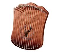 17 String Lyre Harp Instrument, Portable Carved Fawn Pattern Solid Wood Stringed Instrument, Easy to Learn Lap Harp, for Adult/Beginners, Easy to Use(Brown)