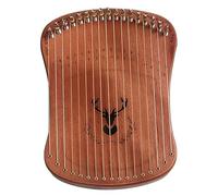 17-String Wooden Lyre Harp, Stringed Musical Instruments, Romantic and Elegant Handmade Guqin, Solid Wood Instrument for Adults, for Party/Camping/Performance(Brown)