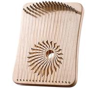 17 Strings Lyre Harp, Portable Fingerplay Lyre Harp with Tuning Wrench, Extra Strings and Burlap Bag, Wooden Musical Instrument for Kids and Adulits (Color : Maple)