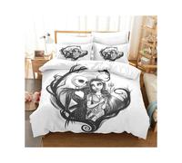 (17, Super King) Nightmare on Christmas Eve Bedding Set Valentine's Day 3 Piece Pillowcase Comforter Set