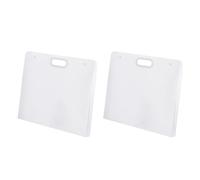 17 x 14 Inch Plastic Art Portfolio, 2 Pack Large Art Storage Bag with Handles, Waterproof Container for Artwork Drawing Sketch Poster Photography Diamond Painted, Clear Gray(White,17.3" x 14.2")