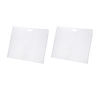 17 x 14 Inch Plastic Art Portfolio, 2 Pack Large Art Storage Bag with Handles, Waterproof Container for Artwork Drawing Sketch Poster Photography Diamond Painted, Clear Gray(White,22.4" x 17.9")