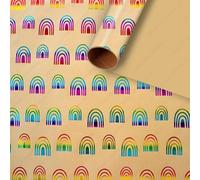 17" X 144" Wrapping Craft Paper Roll Colorful Happy Birthday with Glitter Metallic Foil Shine for Birthday Wedding Baby Shower