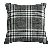 17 x 17 Inch Luxury Highland Tartan Check Woven Cushion Covers (Grey, 17 Inch (43cm x 43cm))