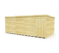 17 x 8 Feet Pent Shed - Double Door W/O Window - L231 x W492 x H201 cm Buttercup Farm Brown One Size