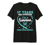 17 Years and Counting Im A Survivor Ovarian Cancer Awareness Premium T-Shirt