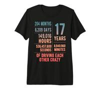 17 Years Married Funny 17th Wedding Anniversary Premium T-Shirt