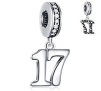 17 Years Old Birthday Dangle Charm - fits Pandora Christmas Bracelet