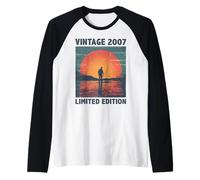 17 Years Old Gift 2008 Fishing Fisherman Fish 17th Birthday Raglan Baseball Tee