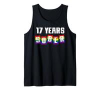 17 Years Sober LGBT Rainbow Flag 17th Sobriety Anniversary Tank Top
