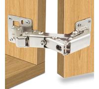 170 Degree Hinges Frameless Cabinet Door Hinges Hidden Hydraulic Adjustable Mounting Hinges Soft Closing Stainless Steel Buffer Damping Wardrobe, 1 Pair (Full Coverage) (2 Pair)