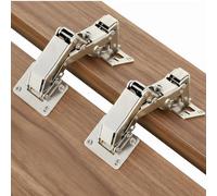 170 Degree Soft Close Cabinet Hinges, 4 Pack Cabinet Hinges with Cover Plate with Screws, Hidden Concealed Door Hardware, Self Closing for Kitchen Cupboard, Corner Cabinets, Folding Door