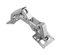 170-degree Soft-Close Concealed Cabinet Hinges for Frameless Kitchen Wardrobe Bookcase Doors - Nickel-Plated Cold-Rolled Steel Adaptable 130-170° 6.3 X 2.76 Inch Silver