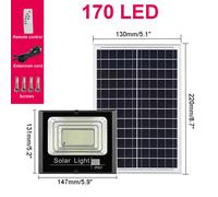 (170 LED) 44/170LED Solar Wall Lights Outdoor Waterproof Infrared Garden Lamp Remote control waterproof timing induction light