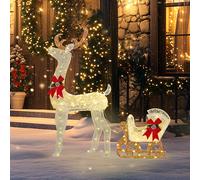 170 LED Light Reindeer And Sleigh Christmas Decoration