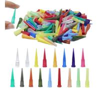 170 Pcs 17 Size Blunt Plastic Tapered Tip Dispensing Needle Tips, Dispensing Glue Tips, Tapered Pinhead Blunt End Liquid Dispenser Needles