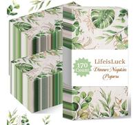 170 Pcs Eucalyptus Leaf Paper Napkins Decorative Disposable Dinner Napkins, 2 Ply Greenery Paper Hand Towels for Bathroom Guests, Disposable Napkins for Wedding Baby Shower Party Table Décor