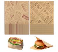 170 Pcs Greaseproof Paper Sheets for Food Wrapping, Burger Paper Bags, Grease Proof Wrapping Sheets, Sandwich Wrap for Cheese Bread Fries Picnic(5.9x5.9)