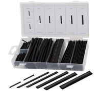 170 Pieces - Black Heat Shrink TUBING Multi-Pack Assortment for Insulating, Covering and Joining Open Wire Connections. 2x35mm - 2.5x35mm - 4x100mm -