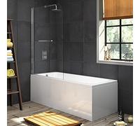 1700 mm Single Ended Bath Modern Straight Bathtub + 1000mm Shower Screen with Rail