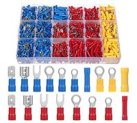 1700 Pcs Electrical Crimp Terminals Mixed Insulated Wire Connectors Assortment Kit Electronic Solderless Spade Connector Quick Disconnect Rings Fork Butt with Storage Box for Home Garage Workshop