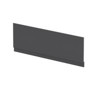 1700mm Edge/Power Straight Front Bath Panel & Plinth - Textured Woodgrain Graphite Grey
