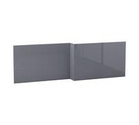 (1700mm L Shape Front Panel) Aquariss Bathroom Gloss Grey Moisture Resistant Wooden Adjustable Height Bath Panel