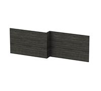 1700mm L-Shaped Hale Black Modern Bathroom Bath Panels Reversible Wooden - MDF Front Panel