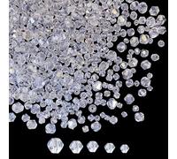 1700pcs Bicone Crystal Beads 2mm 3mm 4mm 5mm 6mm Crystal Glass Beads Bulk Faceted Bicone Crystal Glass Beads for Necklace Bracelet Earrings DIY Jewelry Crafts Making Supplies(Clear AB)