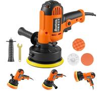 1700W Dual Action Car Polisher and Buffers, Lightweight Rotary Car Polisher Buffer Waxing Sander Machine with Side Handles, Buffing Pads, Variable Speed 0-3000RPM Electric Orbital Car Polisher, Orange