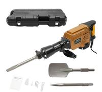 1700W Electric Demolition Jack Hammer Concrete Breaker 360° Rotating Handle Electric Heavy Duty Hammer Digger with 3 Chisels（Scraping/Point/Flat ）& 3 Hex Keys & Portable Box