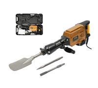 1700W Heavy Duty Jack Hammer Concrete Breaker 40CR Alloy Steel Electric Demolition Jack Hammer 360° Rotatable Handle with Scraping Chisel Point Chisel Flat Chisel and 3 Hex Keys