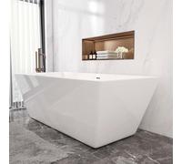 1700x800mm Modern Freestanding Double Ended Bath Integral Waste & Overflow