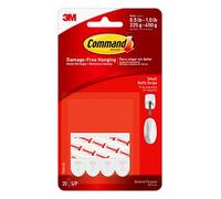 Command Small Refill Adhesive Strips, Damage Free Hanging Wall Adhesive Strips for Small Outdoor Wall Hooks, No Tools Removable Adhesive Strips for Living Spaces, 16 Strips