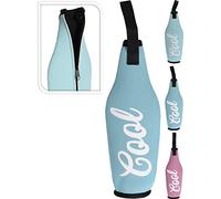 170430530 Blue Insulated Zip Up Neoprene Water Bottle Cooler Bag Holder Hiking Camping Walking Drinks
