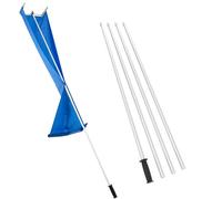 170cm-750cm Snow Roof Rake Aluminium Snow Removal w/ 4 Section Pole for House & Vehicle COSTWAY Metallic Silver One Size